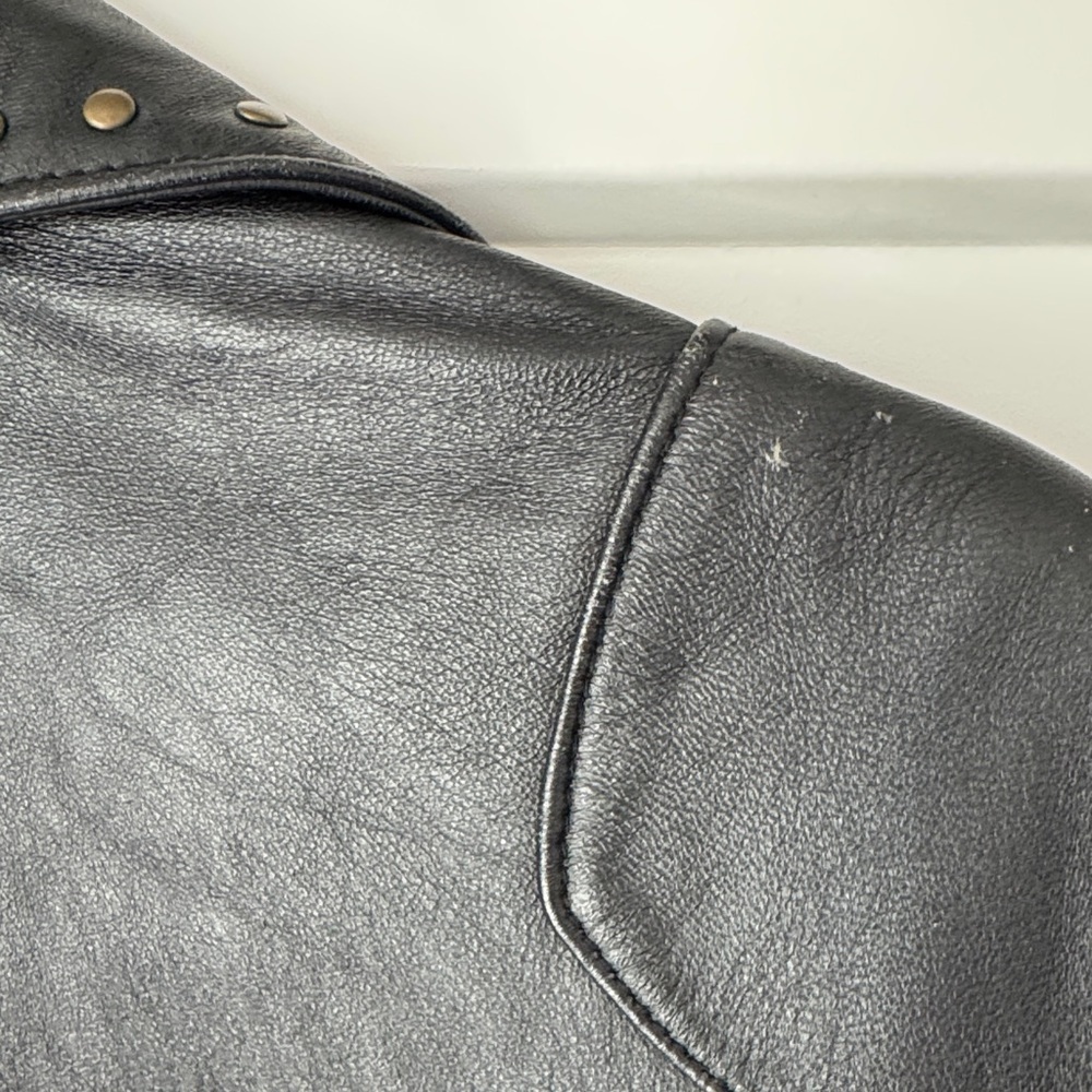 Black Lamb’s Leather Blazer with Studs - Picture 6 of 16